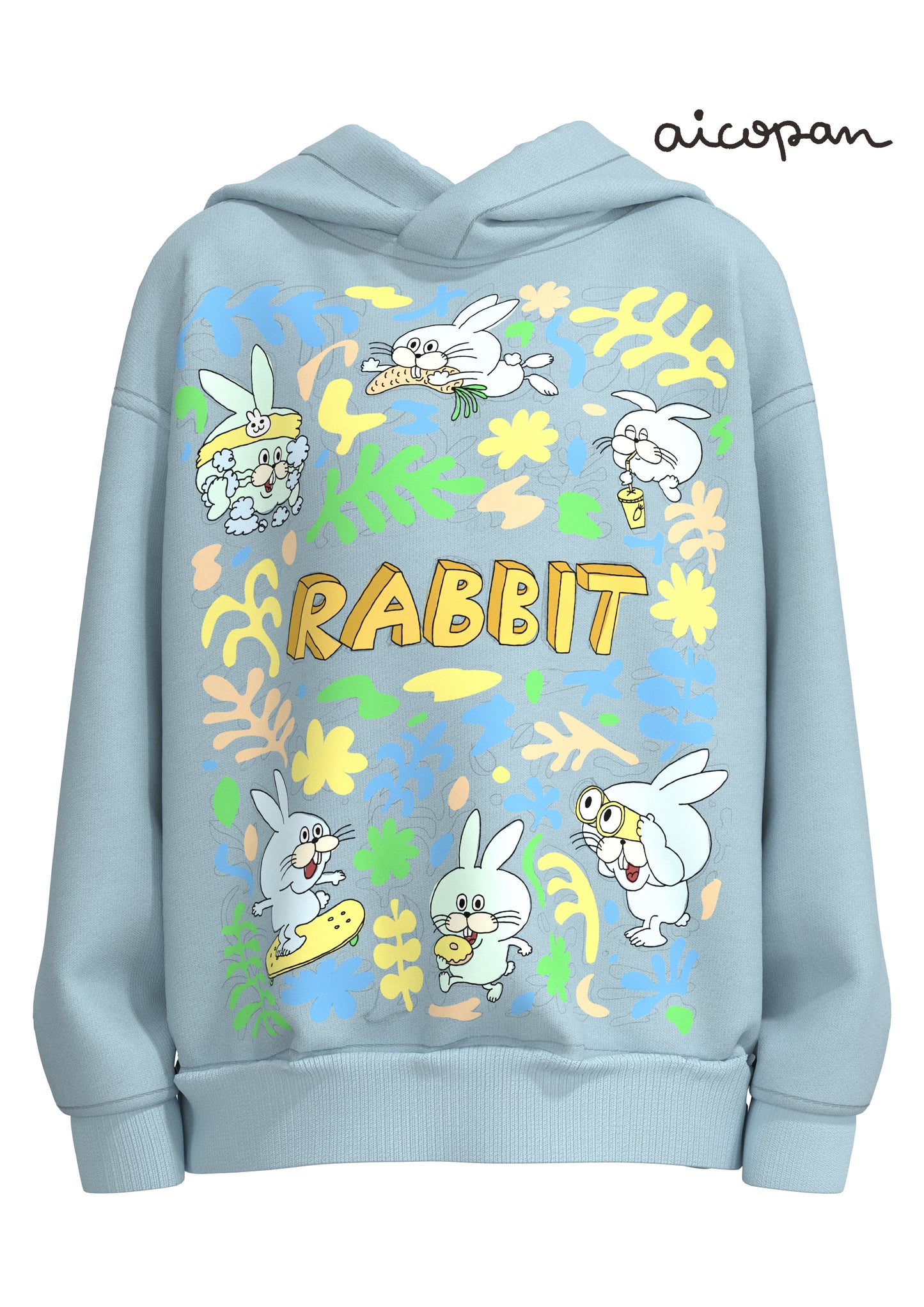 Loose and casual printed hooded sweatshirt