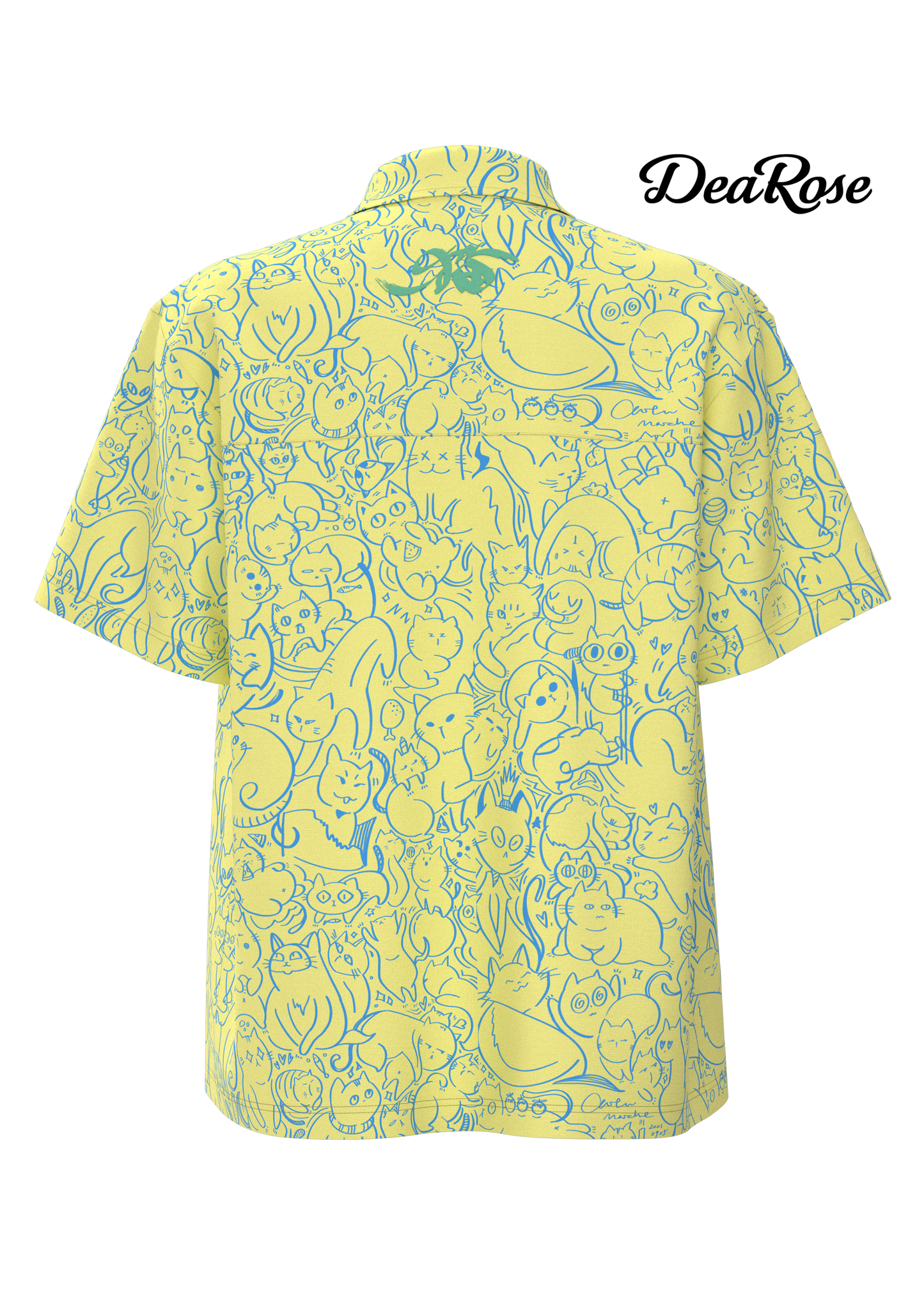 Interesting color contrast line printing shirt short-sleeved shirt summer